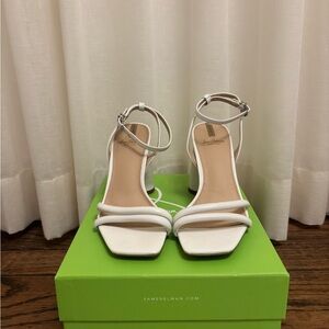 Sam Edelman White Kia Block Heel Sandal